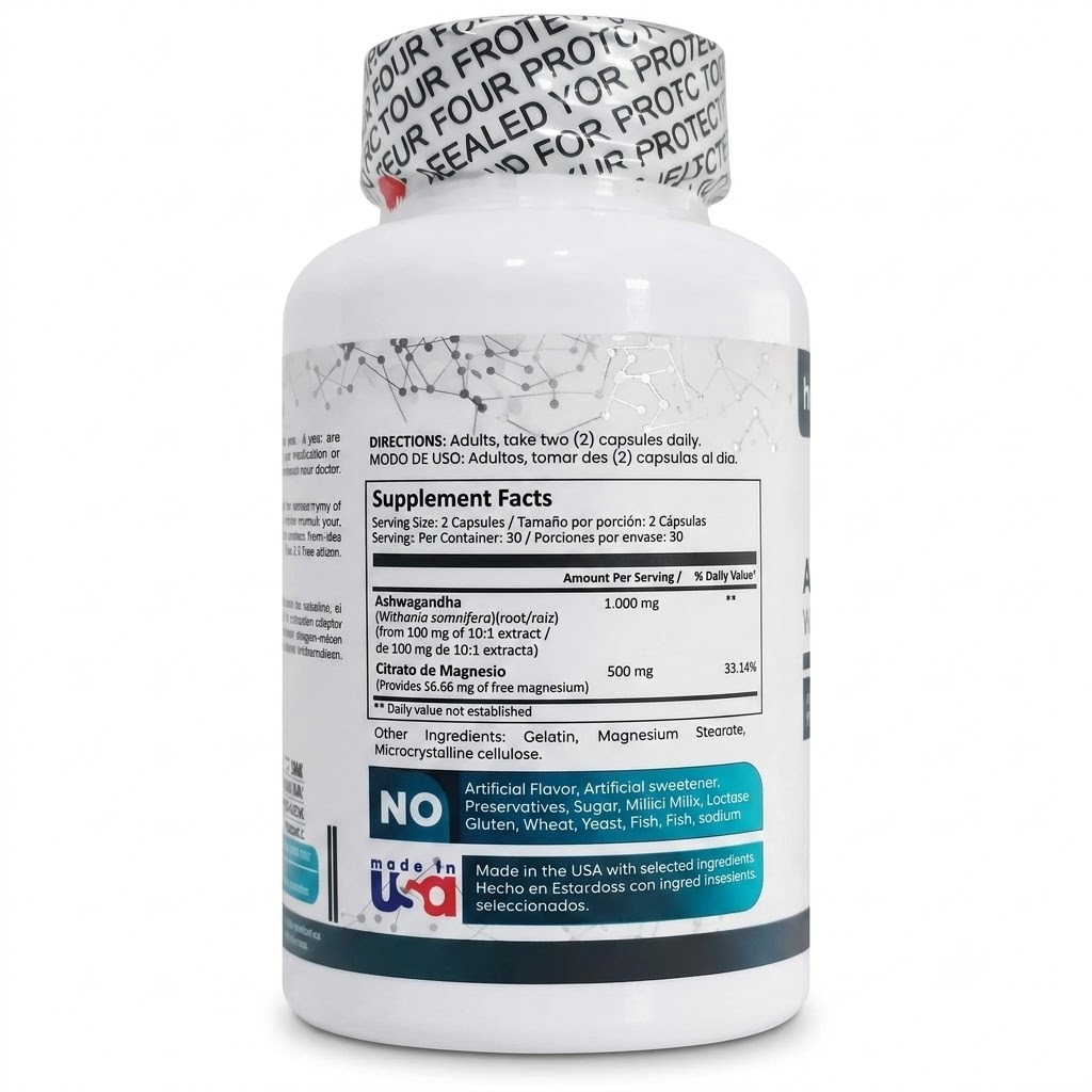 ashwagandha + magnesium citrate x 60 cÁpsulas – herbalic ashwagandha + magnesium citrate x 60 cÁpsulas – herbalic