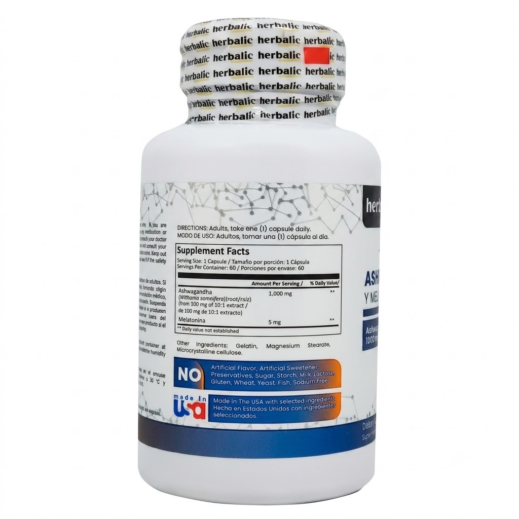 ashwagandha + melatonina x 60 cÁpsulas – herbalic ashwagandha + melatonina x 60 cÁpsulas – herbalic