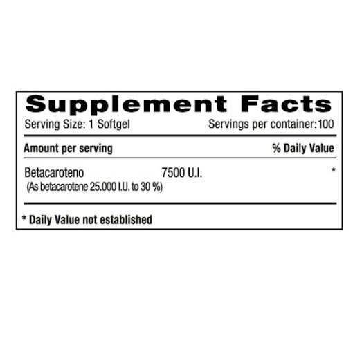 betacaroteno x 100 softgels – natural system betacaroteno x 100 softgels – natural system