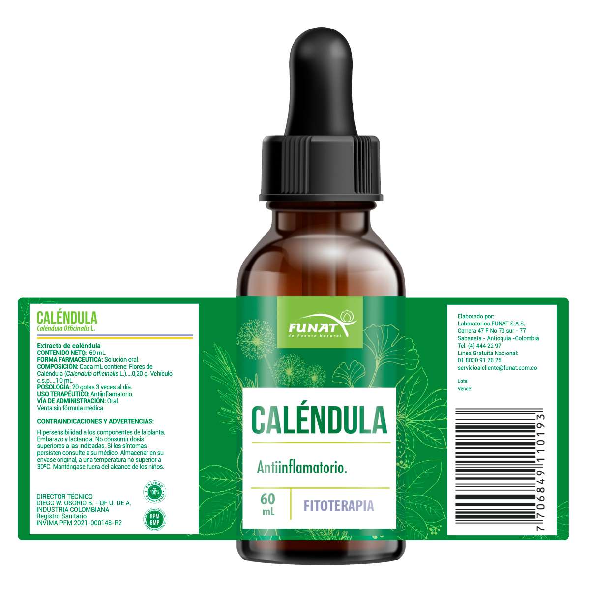 calendula extracto x 60 ml funat calendula extracto x 60 ml funat