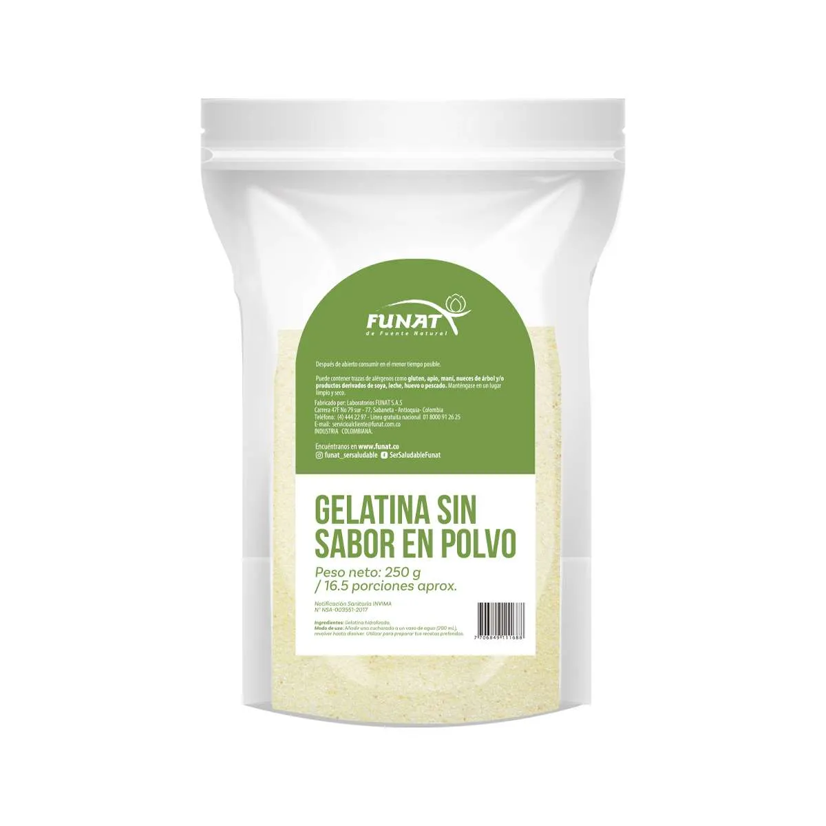 gelatina sin sabor x 250gr gelatina sin sabor x 250gr