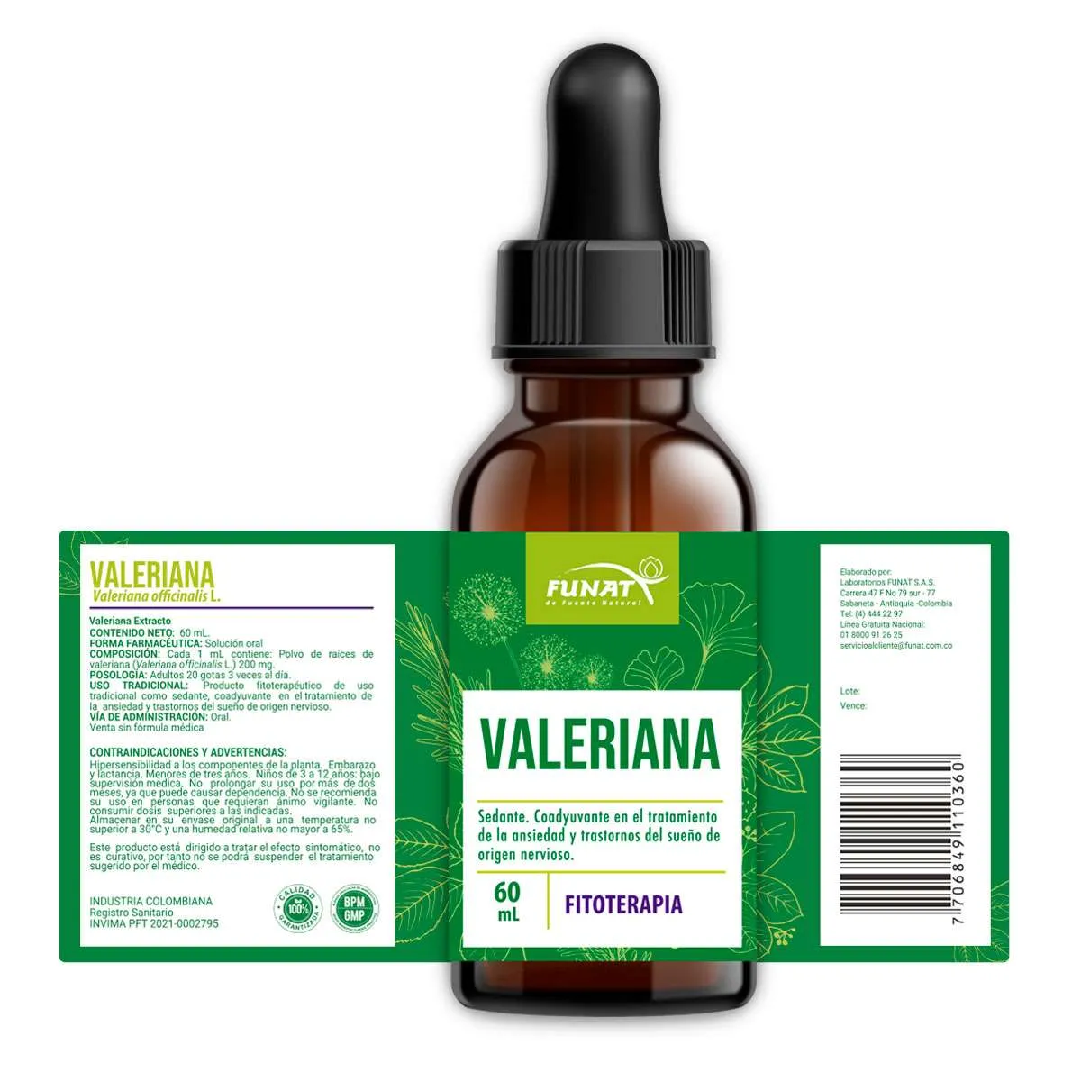 valeriana extracto x 60 ml funat valeriana extracto x 60 ml funat
