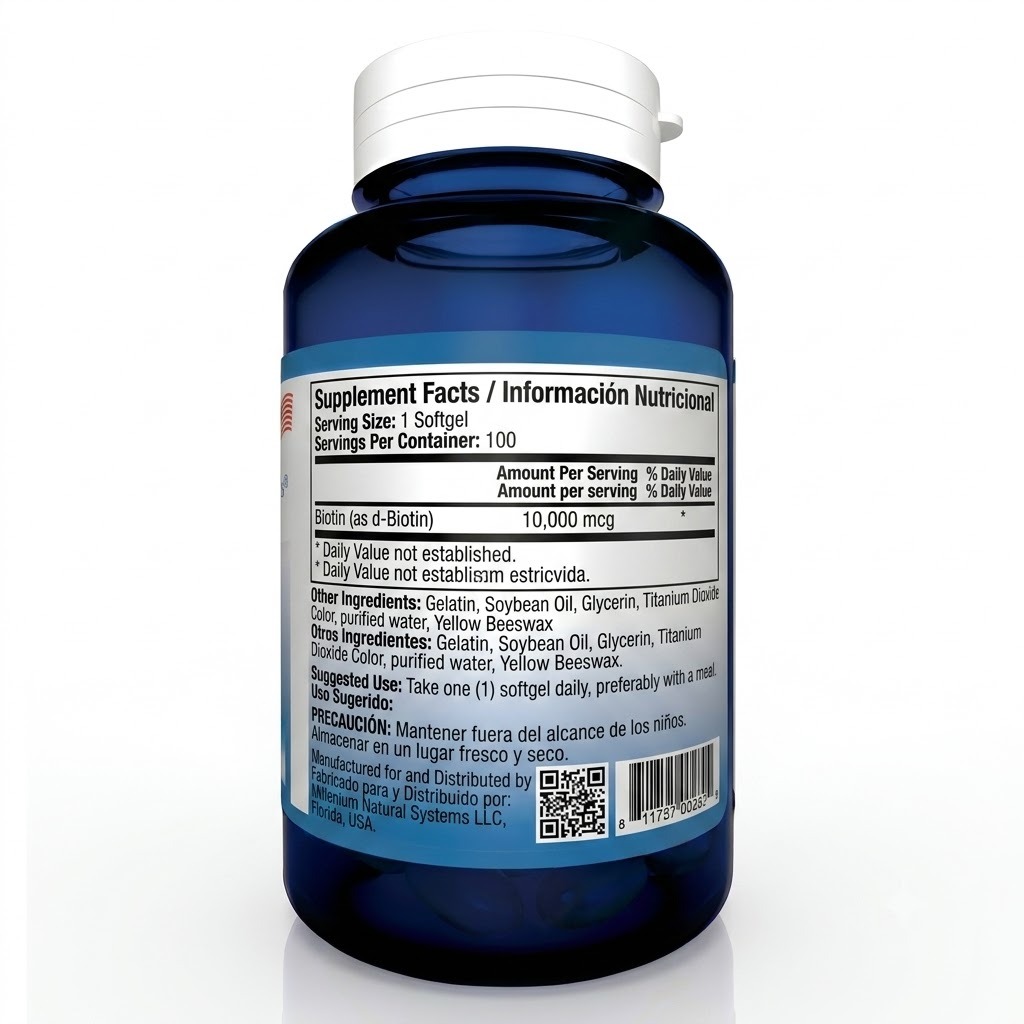 biotin 10.000 mcg x 100 softgels biotin 10.000 mcg x 100 softgels